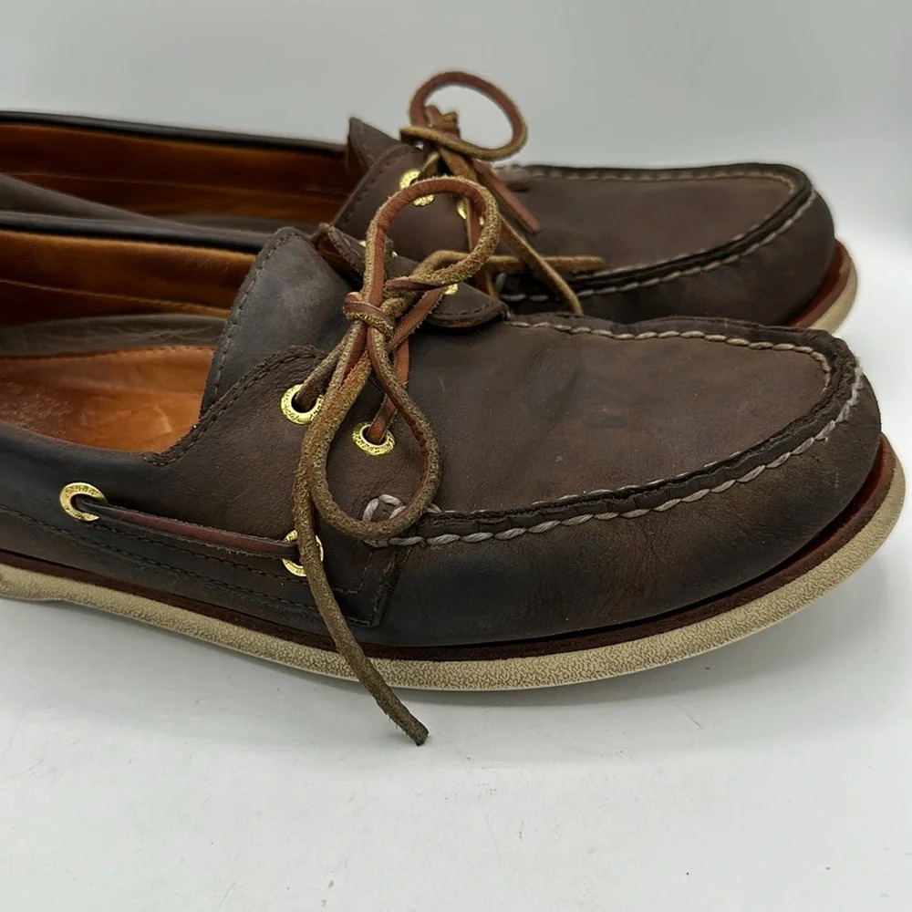 Sperry Top-Sider men’s chocolate brown boat shoes, size 10M - Picture 3 of 12